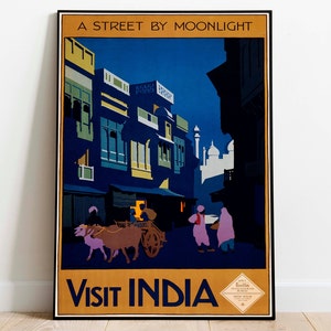 India Wall Art Print| Vintage Poster Art| India Travel Print| Canvas Print Wall Art| Framed Art Print| Poster Print