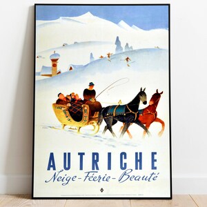 Austria Travel Poster| Vintage Travel Print| Austria Wall Art Print| Canvas Print Wall Decor| Hanger Framed Print| Poster Print