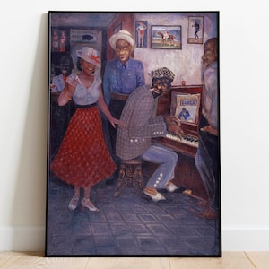 Blues Singer by Palmer Hayden| Wall Decor Art Poster| Framed Art Print| Art Canvas| Wall Art Print| Poster Print | Art Wall Decor