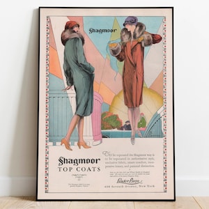 Vintage Mode Werbeplakat Leinwand Wandkunst Gerahmte Kunstdruck Wanddekor Art Deco Poster Art Home Wandkunst