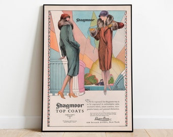 Vintage Shagmoor Fashion Ad Poster: Art Deco Wall Art Print