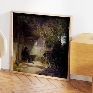 Fine Art Print by Carl Spitzweg Hermit| Wall Decor Art Poster| Framed Art Print| Art Canvas| Wall Art Print| Poster Print| Art Wall Decor