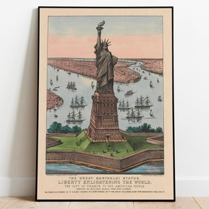 Statue of Liberty Poster Print| Wall Art Prints| Canvas Print Wall Art| New York Vintage Travel Posters| Framed Prints| Poster Art