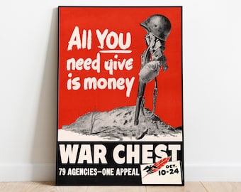 WW2 Propaganda Poster: War Chest Canvas Art Print