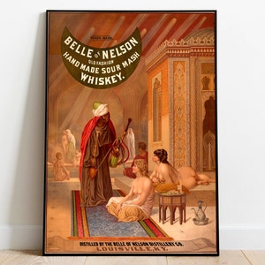 Whisky Wand Kunstdruck Vintage Werbung Poster Art Bar Wandkunst Gerahmte Kunstdruck Leinwand Gemälde Küche Wandkunst