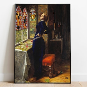 John Everett Millais Mariana| Wall Decor Art Poster| Framed Art Print| Art Canvas| Wall Art Print| Poster Print