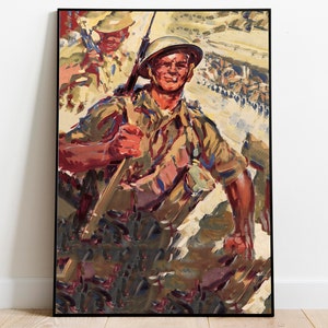 World War 2 Propaganda Poster| Poster Vintage| Canvas Print Wall Art| Framed Art Print| WW2 Wall Prints| Poster Print| Hanger Frame Art