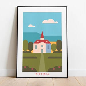 Minimalist Virginia Travel Poster Print| Art Canvas Wall Decor| Framed Art Print| Print Wall Decor| Virginia Wall Art