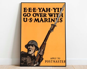 thumbnail image 2 of 1940s Insignia Of Enlisted Ranks WWII Marine Corps Poster – Vintage Reproduction, 20x28, Matte Paper, Made In USA 2 of 5