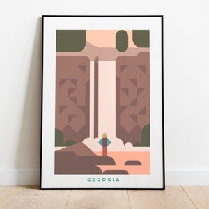 Minimalistische Georgia Travel Poster Print | Kunst canvas wanddecoratie| Ingelijste kunstafdruk| Wanddecoratie afdrukken| Georgië kunst aan de muur