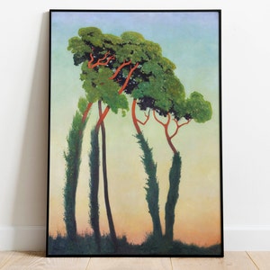 Paysage avec Arbres de Felix Vallotton/Póster de arte de decoración de pared/ Impresión de arte enmarcado/ Lienzo de arte/ Impresión de arte de pared