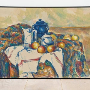Paul Cezanne Naturaleza muerta con orinal azul/ Póster de arte de decoración de pared/ Impresión de arte enmarcada / Lienzo de arte / Impresión de arte de pared / Impresión de póster