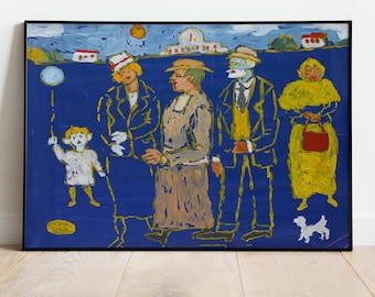 Fikret Mualla "Street Blue" Art Print: Modernist Wall Decor