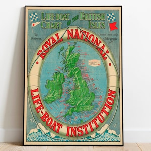 Britse Eilanden Oude Kaart Wall Art Poster Vintage Kaart Ingelijste Kunst Engeland en Ierland Art Print Home Decor Canvas Wall Art