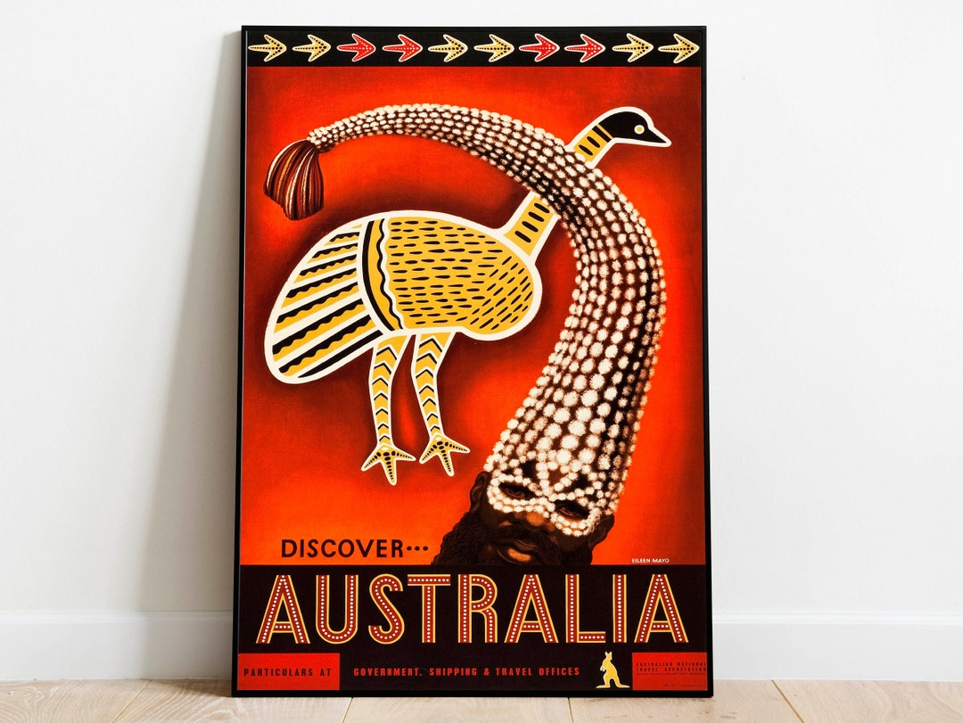 Australia Travel Poster Vintage Travel Print Australia Wall Art Print