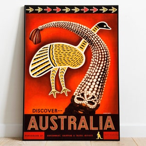 Australia Travel Poster| Vintage Travel Print| Australia Wall Art Print| Canvas Print Wall Decor| Hanger Framed Print| Poster Print