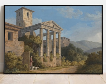 Temple of Hercules Print: Jacob Philipp Hackert Fine Art Poster