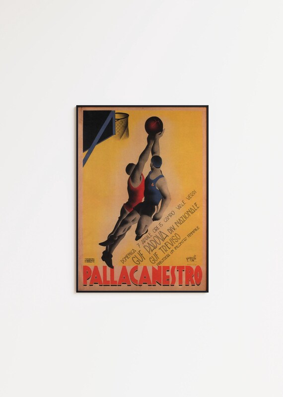 Vintage Basketball Art Print: Retro Sport Poster