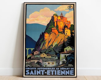 Vintage French Railways Saint Etienne Tourism Poster A3 Print - Etsy