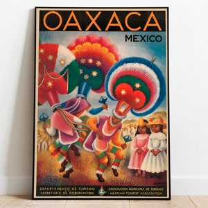 Oaxaca Art Print| Vintage Wall Art Print| Mexico Retro Wall Poster| Canvas Print| Hanger Framed| Poster Print| Framed Art Print