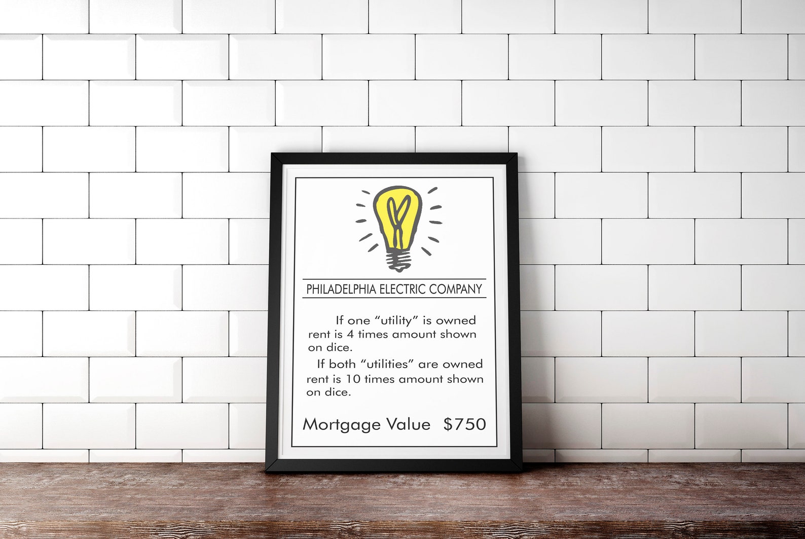 Monopoly inspired Philadelphia Electric Company Poster Board Etsy
