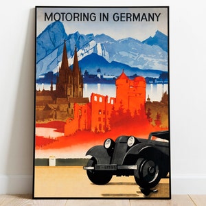 Germany Poster Vintage| Framed Art| Germany Vintage Travel Poster| Canvas Print Wall Art| Wall Prints| Poster Art| Wall Art Decor