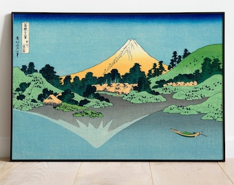 葛飾北斎の富士山版画：日本のヴィンテージアート、河口湖 - Etsy 日本