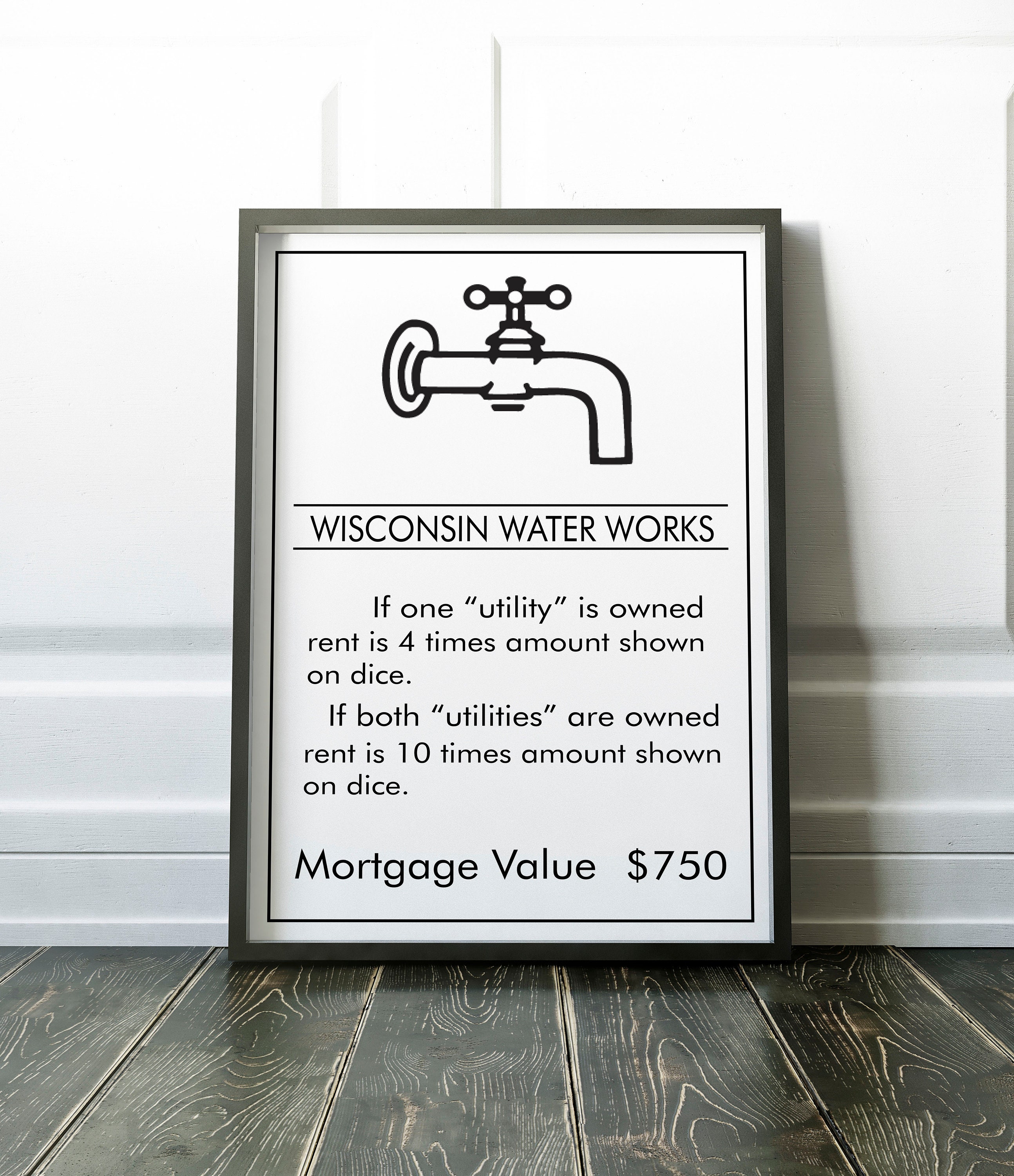 Monopoly inspired Wisconsin Waterworks Poster Board Game Etsy