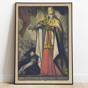 Cardinal Mercier Vintage Wall Art Print Framed Art for Living Room Retro Poster Art Home Wall Art Canvas Painting Wall Decor