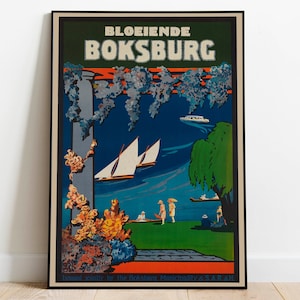 Impresión de cartel de Boksburg / Cartel de viaje vintage de Sudáfrica / Impresión de arte enmarcado / Decoración de pared con impresión de lienzo / Impresiones de arte de pared / Arte de póster