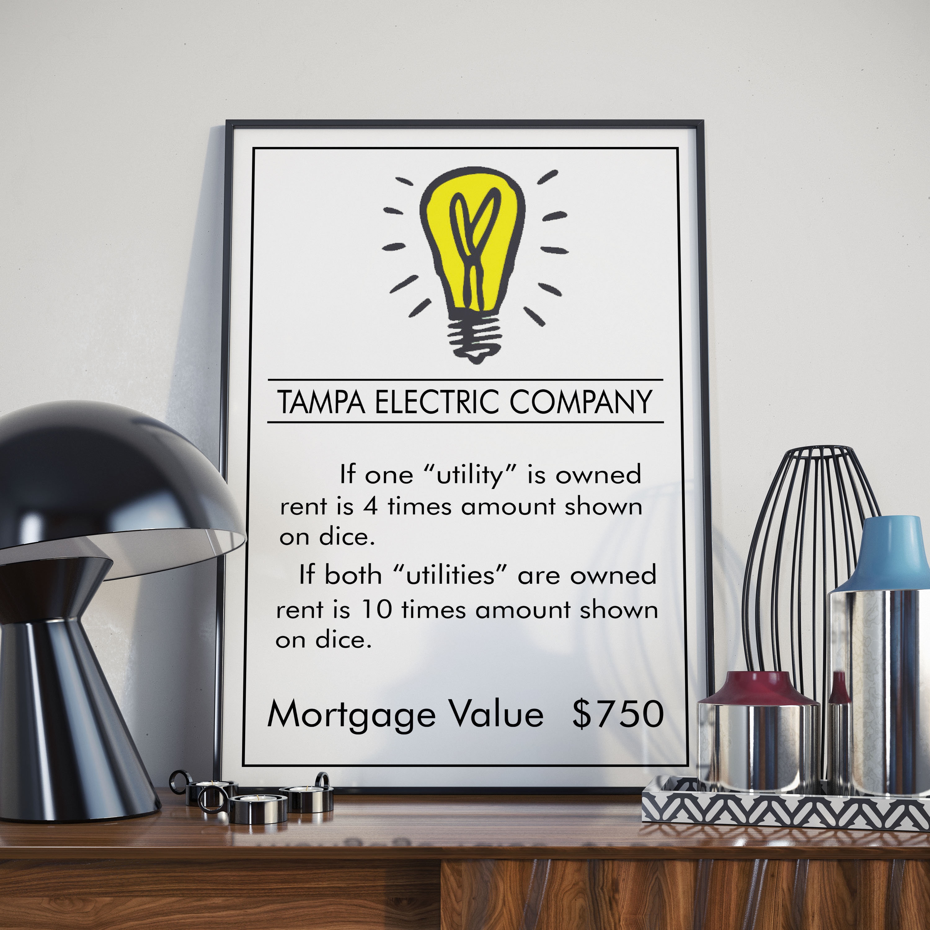 Monopoly Inspired Tampa Electric Company Poster Board Game Etsy