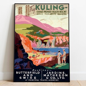 Guling, China Vintage Travel Poster| Wall Art Prints| Wall Art Framed| Poster Art| Poster Print| Wall Art Canvas| Hanger Framed Print