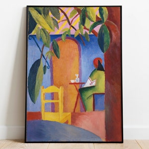 Auguste Macke Turkish Cafe | Print Wall Decor| Wall Decor Art Poster| Framed Art Print| Art Canvas| Wall Art Print| Poster Print