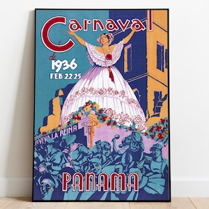 Panama Wand Kunst | Vintage Poster Kunst| Panama Reise Druck| Leinwandbild Wandkunst| Gerahmter Kunstdruck| Posterdruck