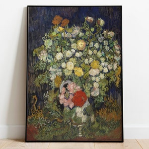 Van Gogh Un ramo de flores en un jarrón / Póster de arte de decoración de pared / Impresión de arte enmarcada / Lienzo de arte / Impresión de arte de pared / Impresión de póster