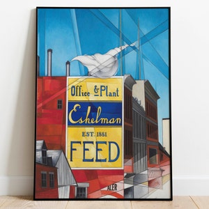 Buildings,Lancaster by Charles Demuth| Wall Decor Art Poster| Framed Art Print| Art Canvas| Wall Art Print| Poster Print| Art Wall Decor
