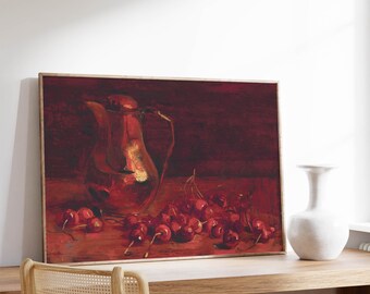 静物画作品証明書付き Aldo Bonadei 作のチェリー| 壁装飾アートポスター| 額入り