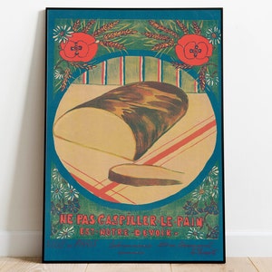 Bread Wall Art Print Framed Art Kitchen Wall Decor Retro Poster Art Vintage Home Wall Art Canvas Painting Wall Decor