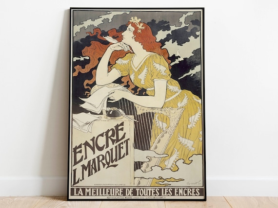 Encre L.Marquet Art Nouveau Poster by Eugene Grasset