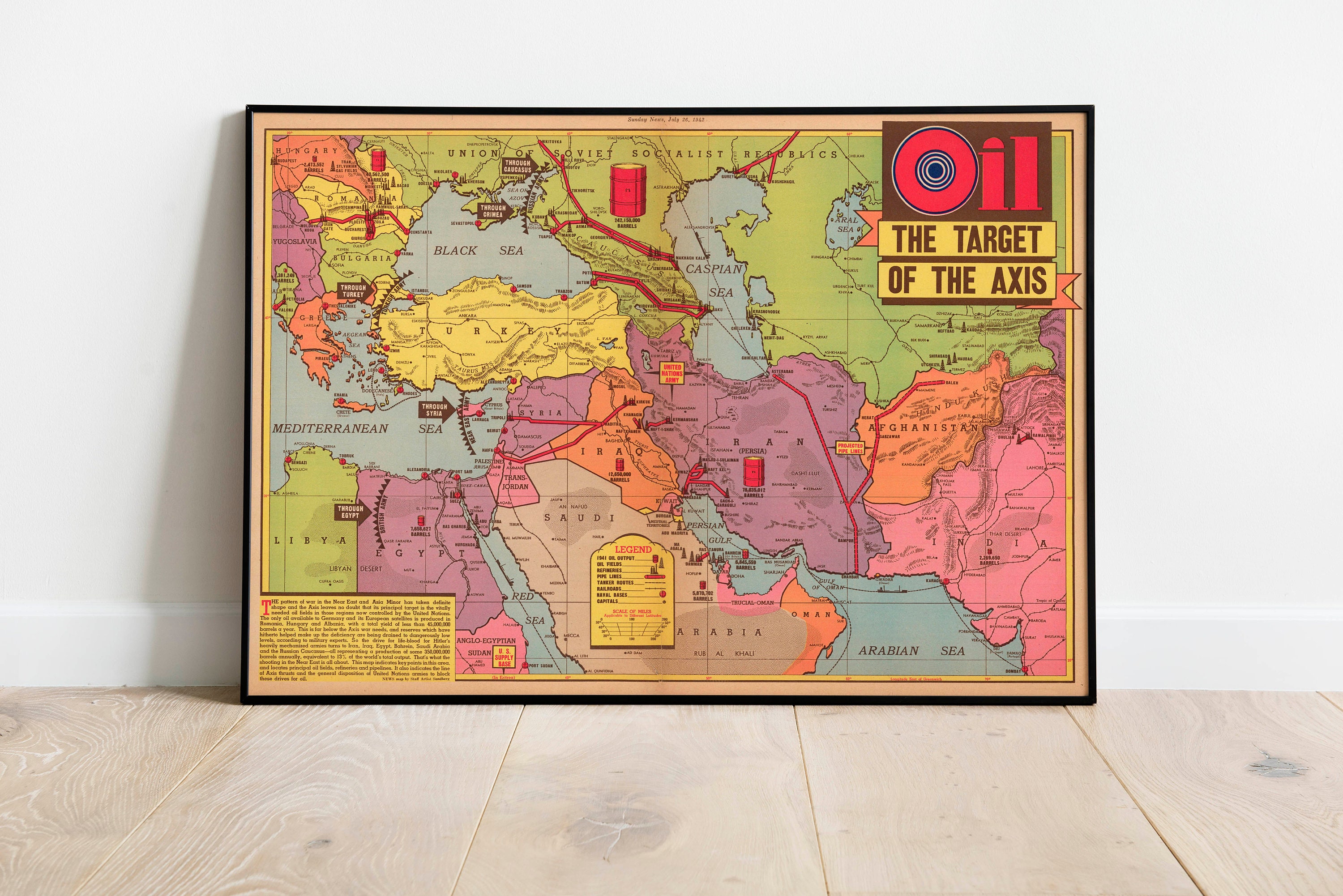 Middle East Map Middle East Poster WWII Poster WW2 Poster | Etsy Canada