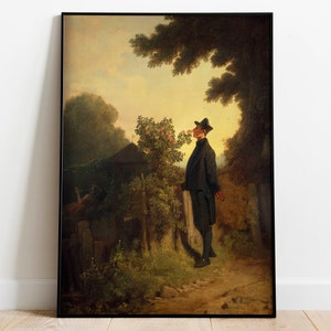 Rosenliebhaber von Carl Spitzweg| Wanddekoration Kunst Poster | Gerahmter Kunstdruck| Kunst Leinwand| Wand Kunstdruck | Posterdruck | Kunst Wand Dekor