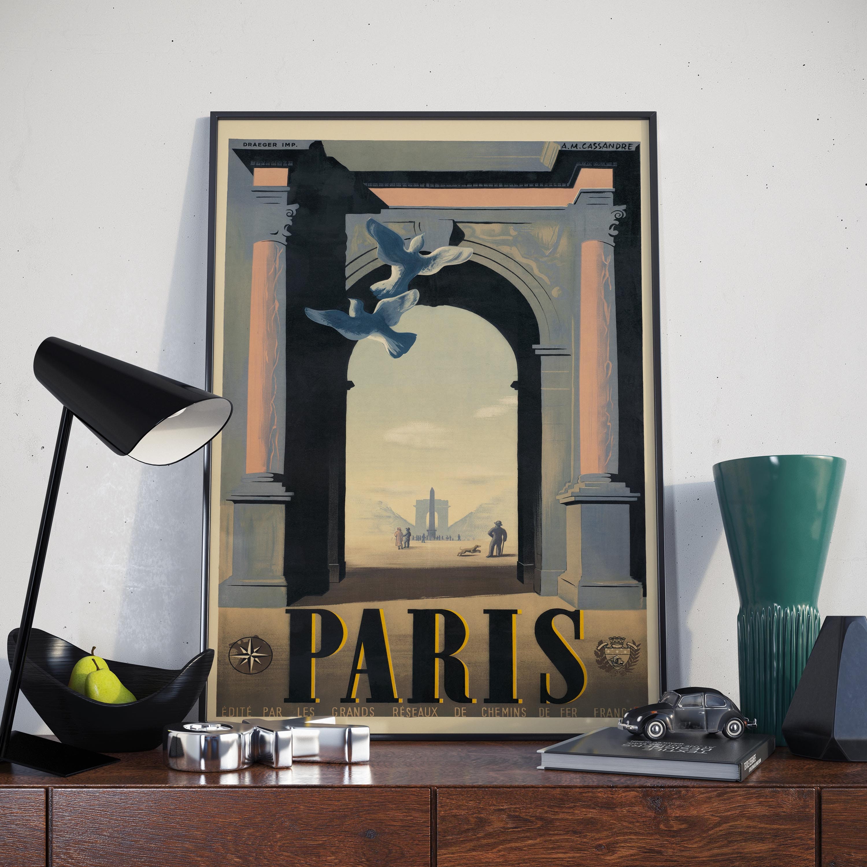 Paris Vintage Wall Art Print France Travel Print Canvas - Etsy