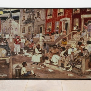 Midsummer Night in Harlem by Palmer Hayden| Wall Decor Art Poster| Framed Art Print| Art Canvas| Wall Art Print| Poster Print