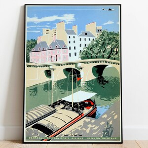 Paris Art Print| Vintage Wall Art Print| Paris Retro Wall Poster| Canvas Print| Hanger Framed| Poster Print| Framed Advertising Print