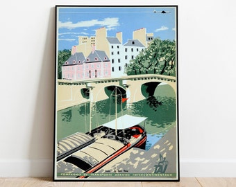 Paris Art Print| Vintage Wall Art Print| Paris Retro Wall Poster| Canvas Print| Hanger Framed| Poster Print| Framed Advertising Print
