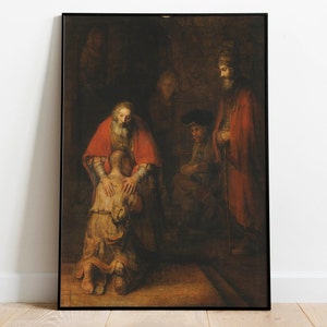 Return of the Prodigal Son by Rembrandt | Wall Decor Art Poster| Framed Art Print| Art Canvas| Wall Art Print| Poster Print