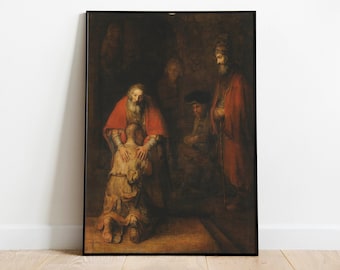 Return of the Prodigal Son by Rembrandt | Wall Decor Art Poster| Framed Art Print| Art Canvas| Wall Art Print| Poster Print