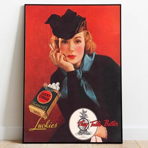 Vintage Werbung Poster Wand Dekor Rauchen Wand Druck Gerahmte Kunst Druck Leinwand Wand Kunst Vintage Art Print für Wohnzimmer Dekor