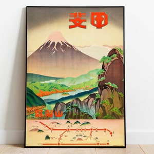 Japan Travel Poster Vintage Travel Print Japan Wall Art Print Canvas Print Wall Decor Hanger Framed Print Poster Print image 1