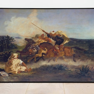 Fantasia Arabe Art Print by Eugene Delacroix: Arabic Horsemen Wall Decor